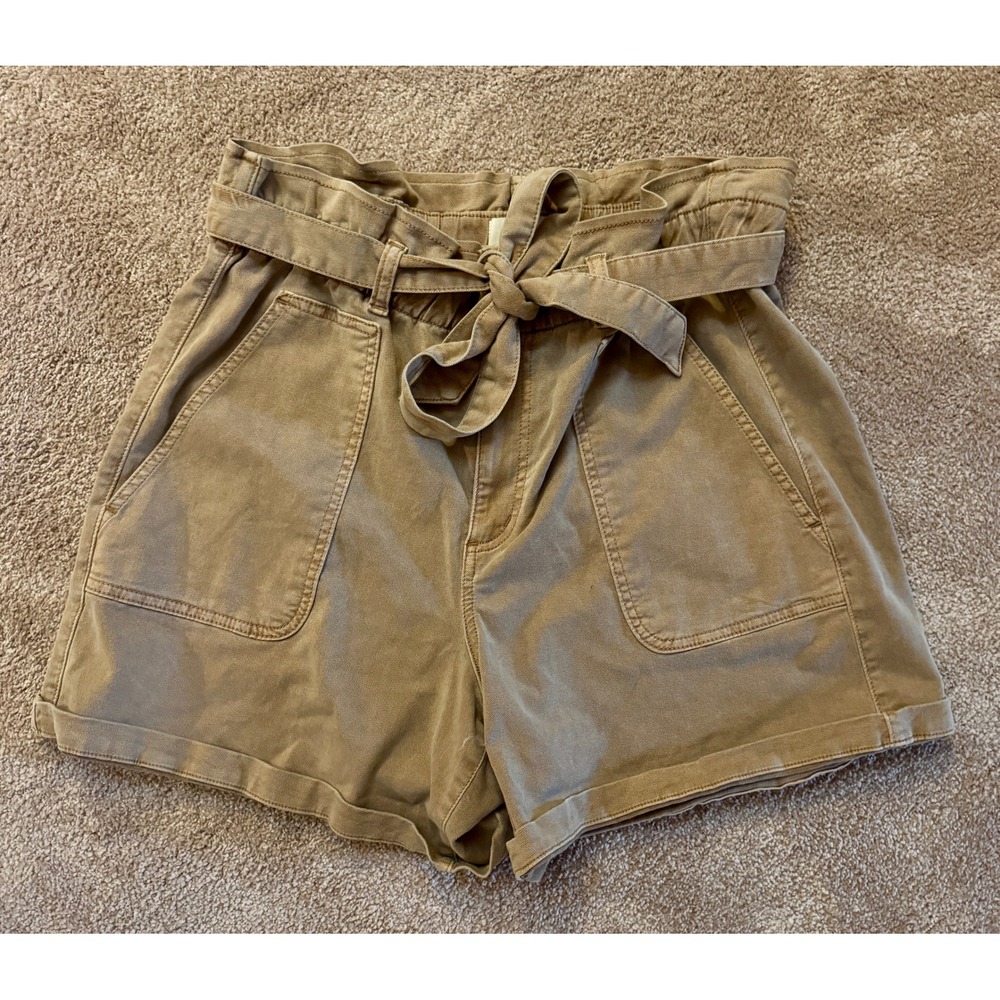 LOFT‎ Tan Paperbag Waist Utility Shorts Women's L
